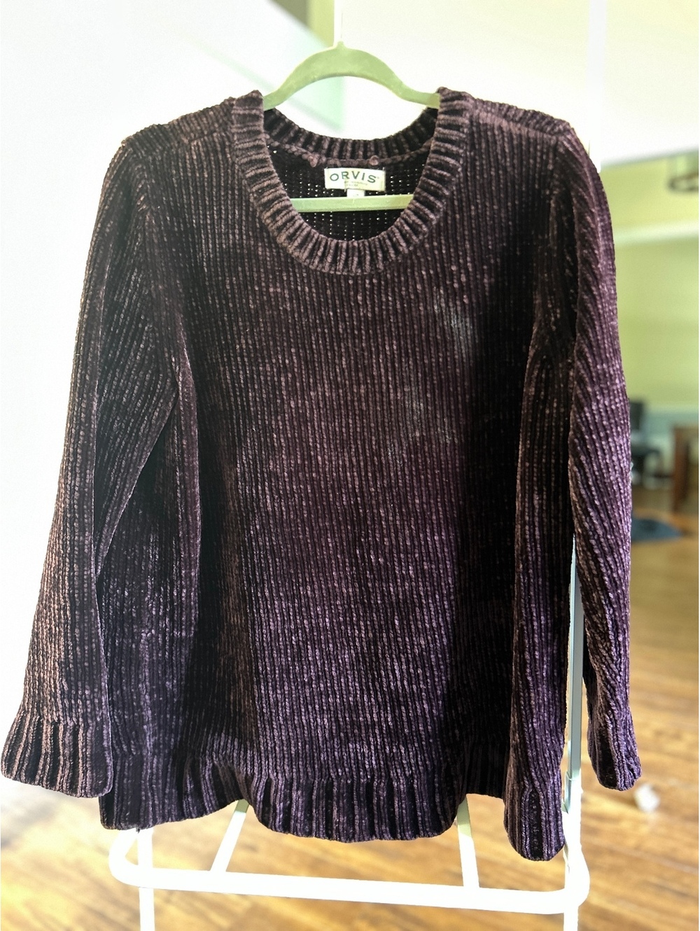 Orvis Classic Collection Ribbed Velvet Pullover Sweater Large